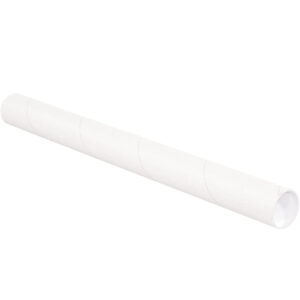 2 1/2 x 18" White Tubes with Caps