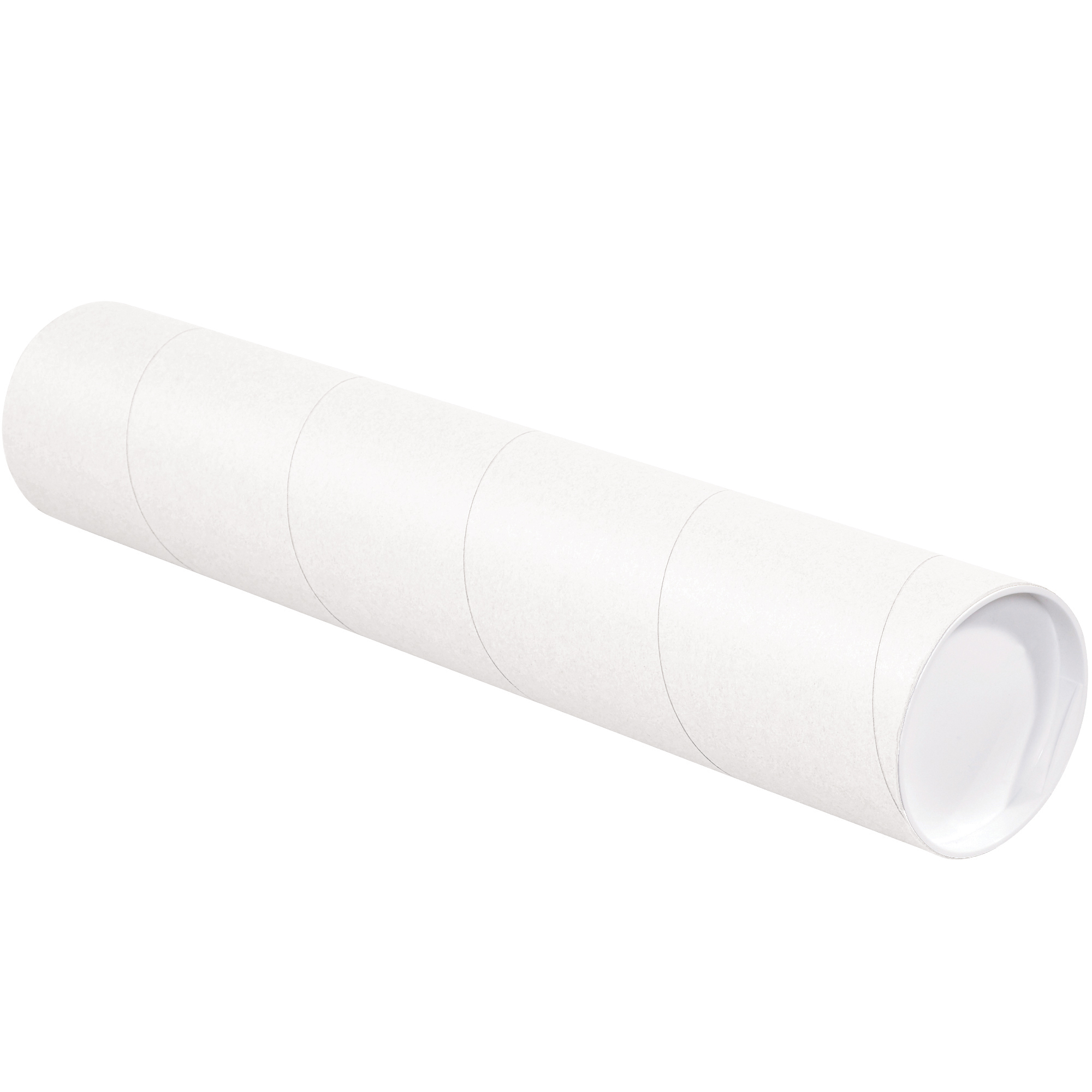 4 x 12" White Tubes with Caps